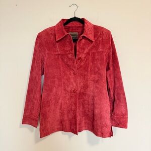 Brandon Thomas Vintage Suede Red Leather Jacket Small